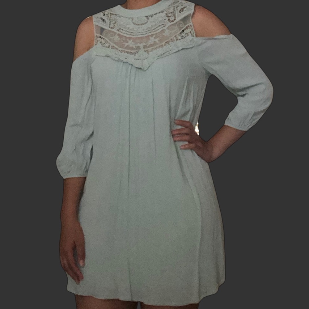 Mint Green Lace Dress; AUW; Size Small - Picture 2 of 6